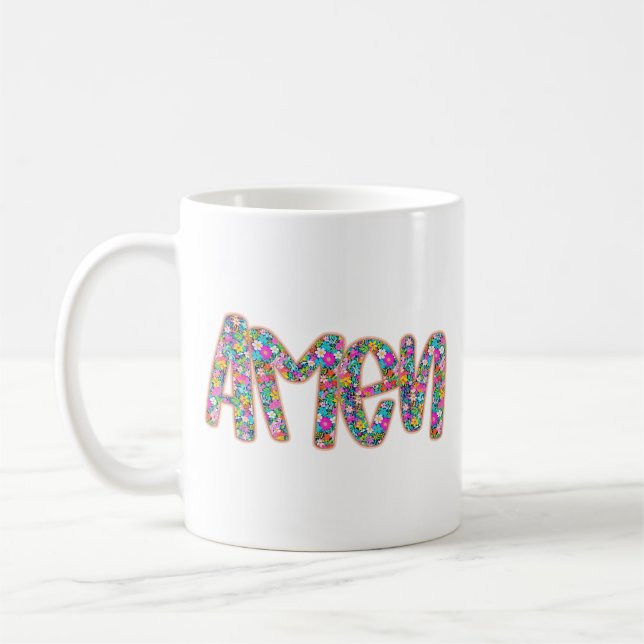 Floral Amen Coffee Mug (Left)