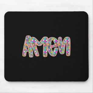 Floral Amen Easter Jesus Christian Bible Verse Ret Mouse Pad
