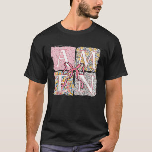Floral Amen Retro Christian Easter Bible Verse God T-Shirt