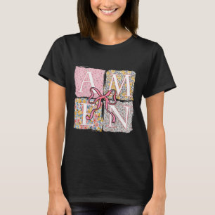 Floral Amen Retro Christian Easter Bible Verse God T-Shirt