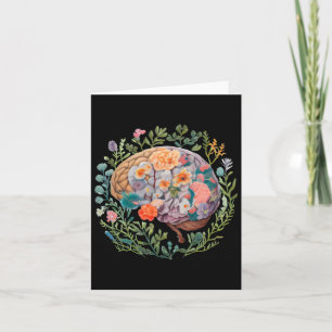 Floral Anatomical Brain Mental Health S Sticker  Card