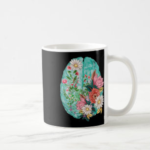 Floral Anatomical Human Brain Mental Health Awaren Coffee Mug