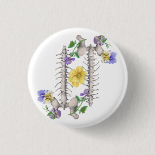 Floral Anatomy - Vertebrae, Hip Bone 3 Cm Round Badge