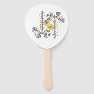 Floral Anatomy - Vertebrae, Hip Bone Hand Fan