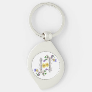 Floral Anatomy - Vertebrae, Hip Bone Key Ring