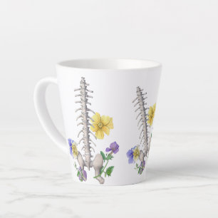 Floral Anatomy - Vertebrae, Hip Bone Latte Mug