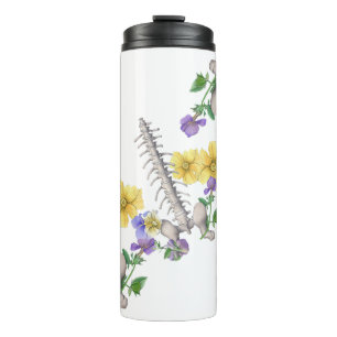 Floral Anatomy - Vertebrae, Hip Bone Thermal Tumbler