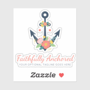 Floral Anchor Nautical Faith Navy & Coral Logo