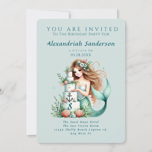 Floral Anchor Nautical Wedding Silver Grey Stripe Invitation (Front)