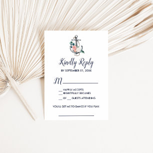 Floral Anchor Summer Song Request RSVP Card