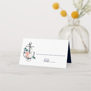 Floral Anchor   Summer Wedding Place Card
