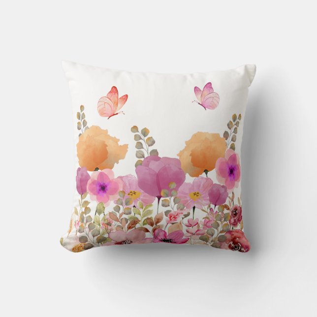 Floral and Butterfly  Cushion (Front)