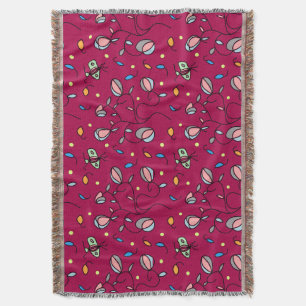 Floral and butterfly funny seamless pink pattern throw blanket