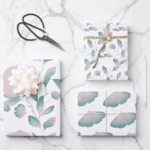 Floral and Butterfly Wrapping Paper Sheet