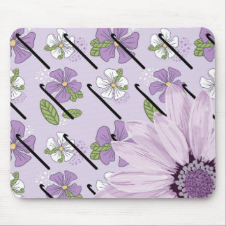 Floral and Crochet Hook Mousepad