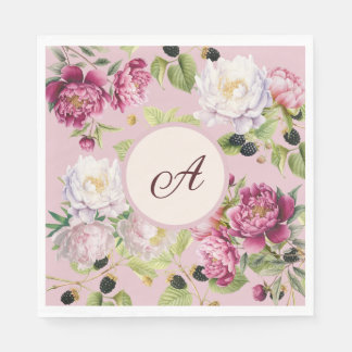 Floral and Dot Monogram Napkin
