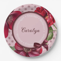 Floral and Dot Mother's Day Plate