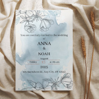 floral and elegant wedding invitation