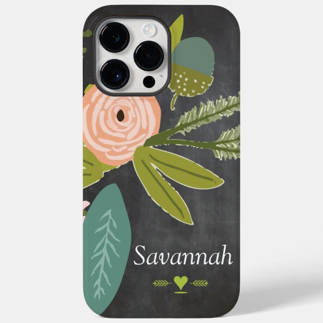 Floral and Fauna Chalkboard Case-Mate iPhone Case (Back)