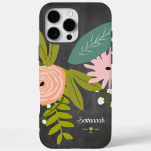 Floral and Fauna Chalkboard iPhone 16 Pro Max Case