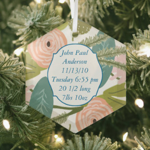 Floral and Fauna Glass Tree Decoration