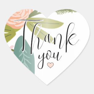 Floral and Fauna Heart Sticker