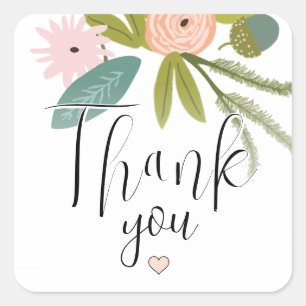 Floral and Fauna Square Sticker