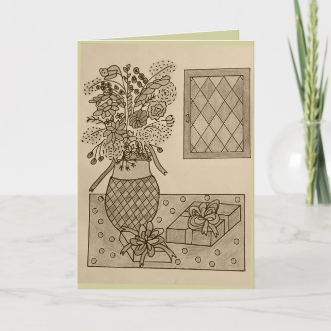 Floral and Feminine Birthday Greeting Card (Front)