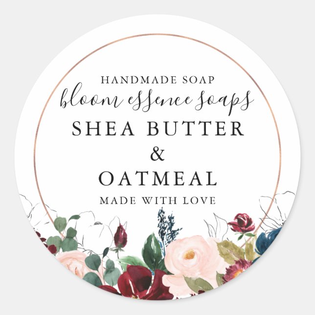 Floral and Foil | Soap Sticker (Front)