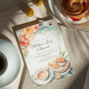 Floral and Food Mother's Day Brunch Invitation