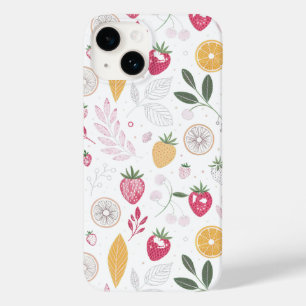 “Floral and Fruit Pattern Wallet Case” Case-Mate iPhone 14 Case