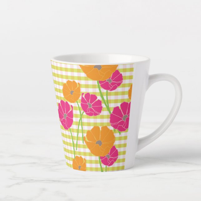 Floral and Gingham Latte Mug (Right)