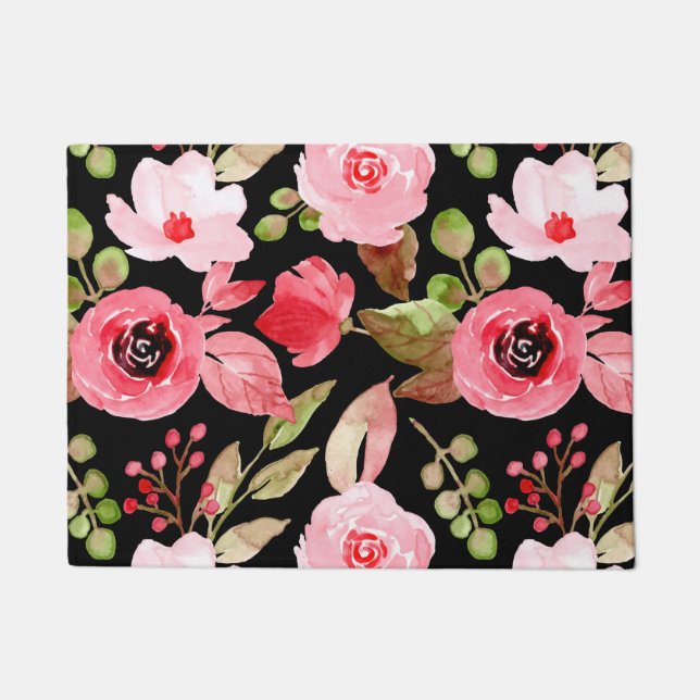 Floral And Glamour Seamless Pattern Colourful  Doormat (Front)