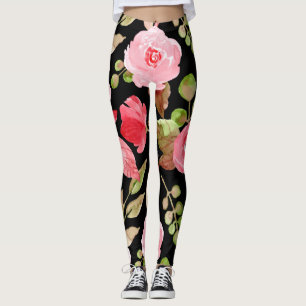 Floral And Glamour Seamless Pattern Colourful Leggings
