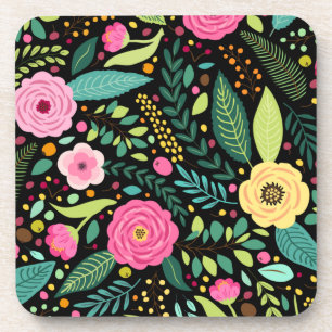 Floral And Glamour Seamless Pattern Cute   Coaster