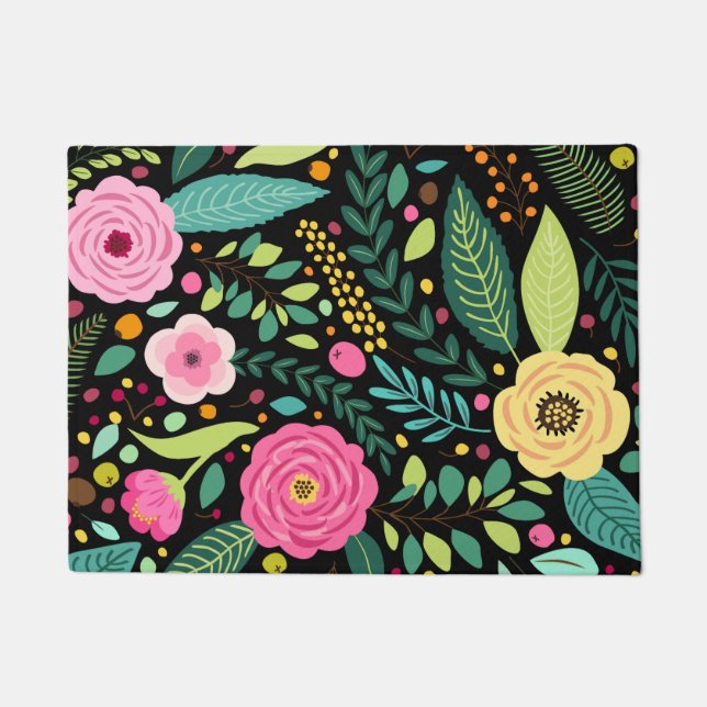 Floral And Glamour Seamless Pattern Cute  Doormat (Front)