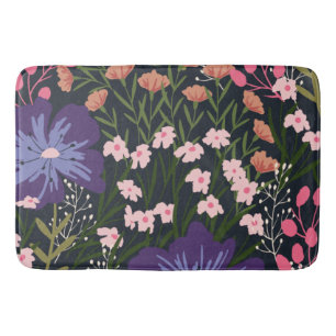 Floral And Glamour Seamless Pattern Natural colour Bath Mat