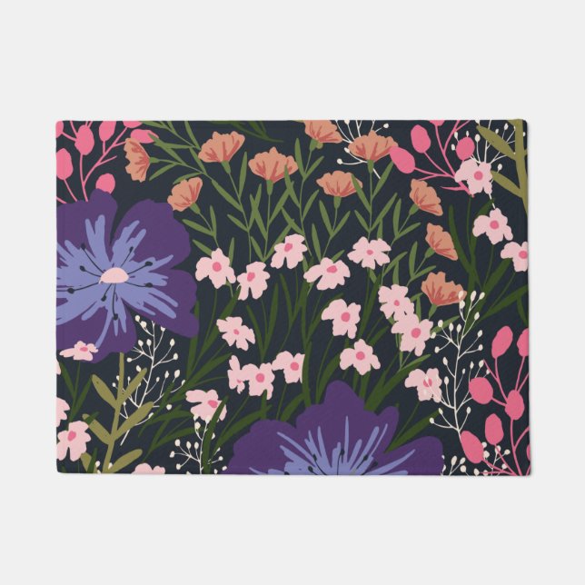 Floral And Glamour Seamless Pattern Natural colour Doormat (Front)