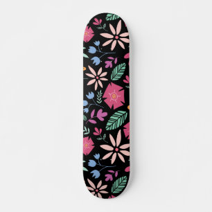 Floral And Glamour Seamless Pattern Natural Skateboard