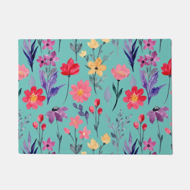 Floral And Glamour Seamless Pattern Nature  Doormat (Front)
