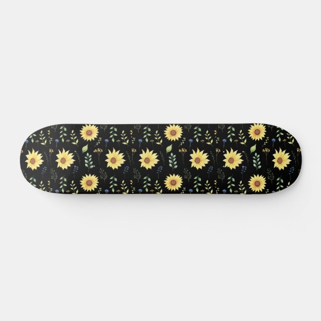 Floral And Glamour Seamless Pattern Spring    Skateboard (Horz)