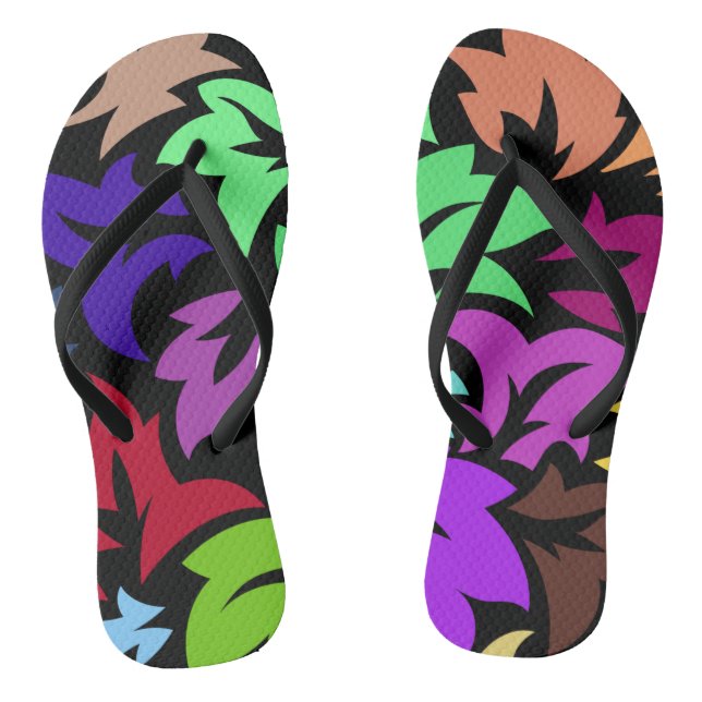 Floral And Glamour Seamless Stylish Summer  Thongs (Footbed)