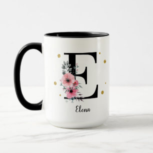 Floral and glitter lyrics mug