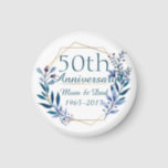 Floral and Gold 50th Wedding Anniversary Magnet<br><div class="desc">Floral and Gold 50th Wedding Anniversary Classic Elegant Luxury design. You are welcome to visit my store for more beautiful products.</div>