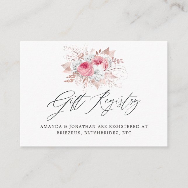 Floral and Lace Bridal Shower Display Shower Gift Enclosure Card (Front)