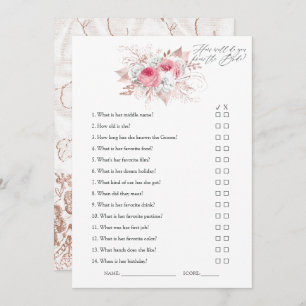 Floral and Lace Bridal Shower Game Invitation