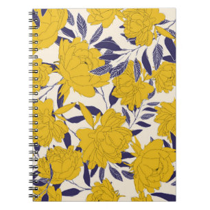 floral and leaf seamless pattern notebook