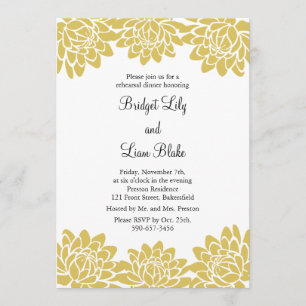 Floral and Modern Rehearsal Dinner Invitation