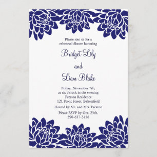 Floral and Modern Rehearsal Dinner Invitation