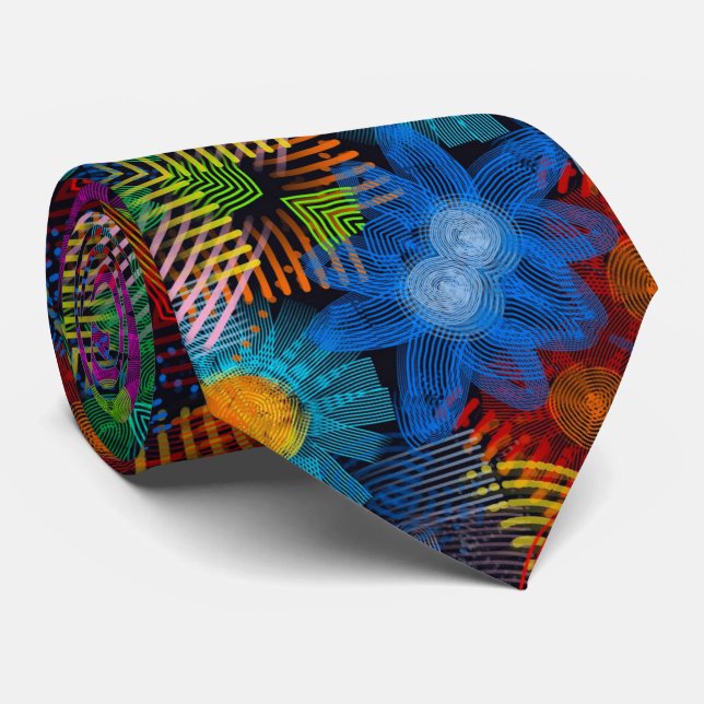 floral and modern tie (Rolled)